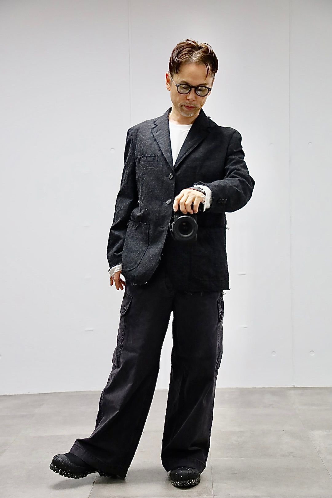 COMME des GARCONS HOMME ウールエステルヘリンボーンジャケット