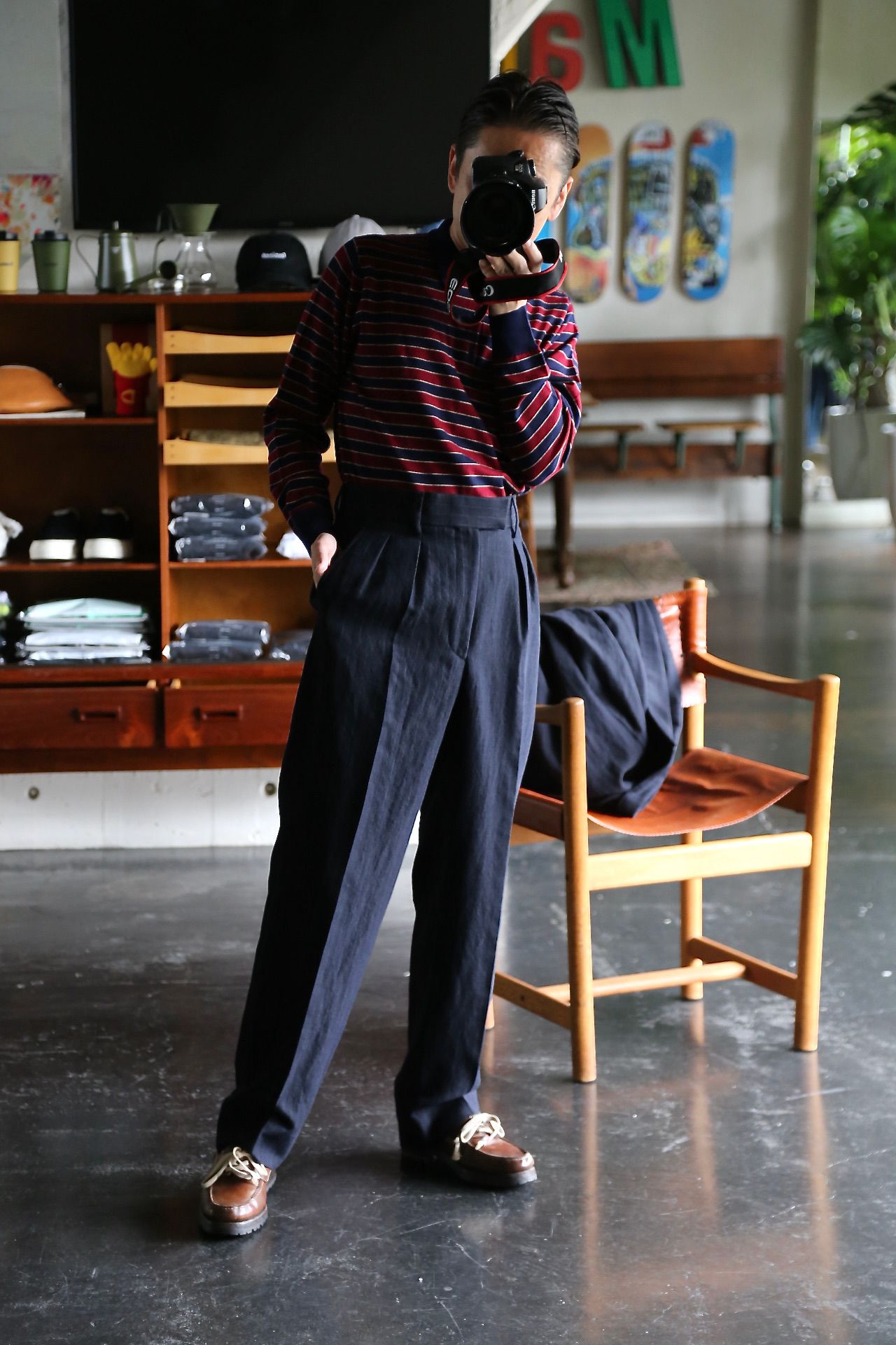 A.PRESSE Two Tack Trousers(21AAP-04-01M)NAVY STYLE※8月21日発売