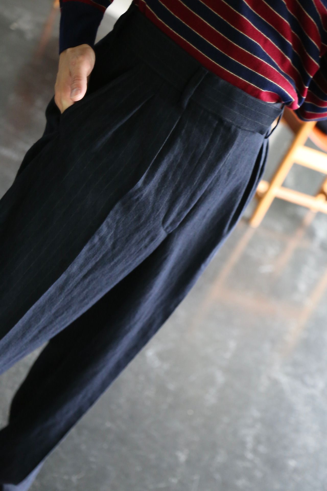 A.PRESSE Two Tack Trousers(21AAP-04-01M)NAVY STYLE※8月21日発売