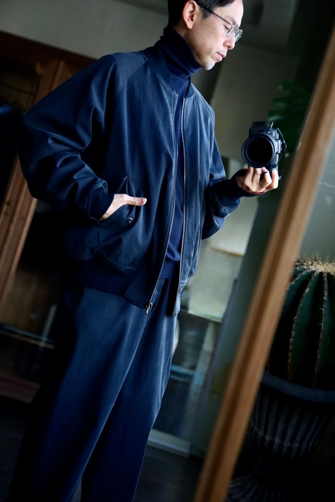 A.PRESSE - アプレッセ Silk Padding Jacket(25SAP-01-08H)NAVY☆1月11