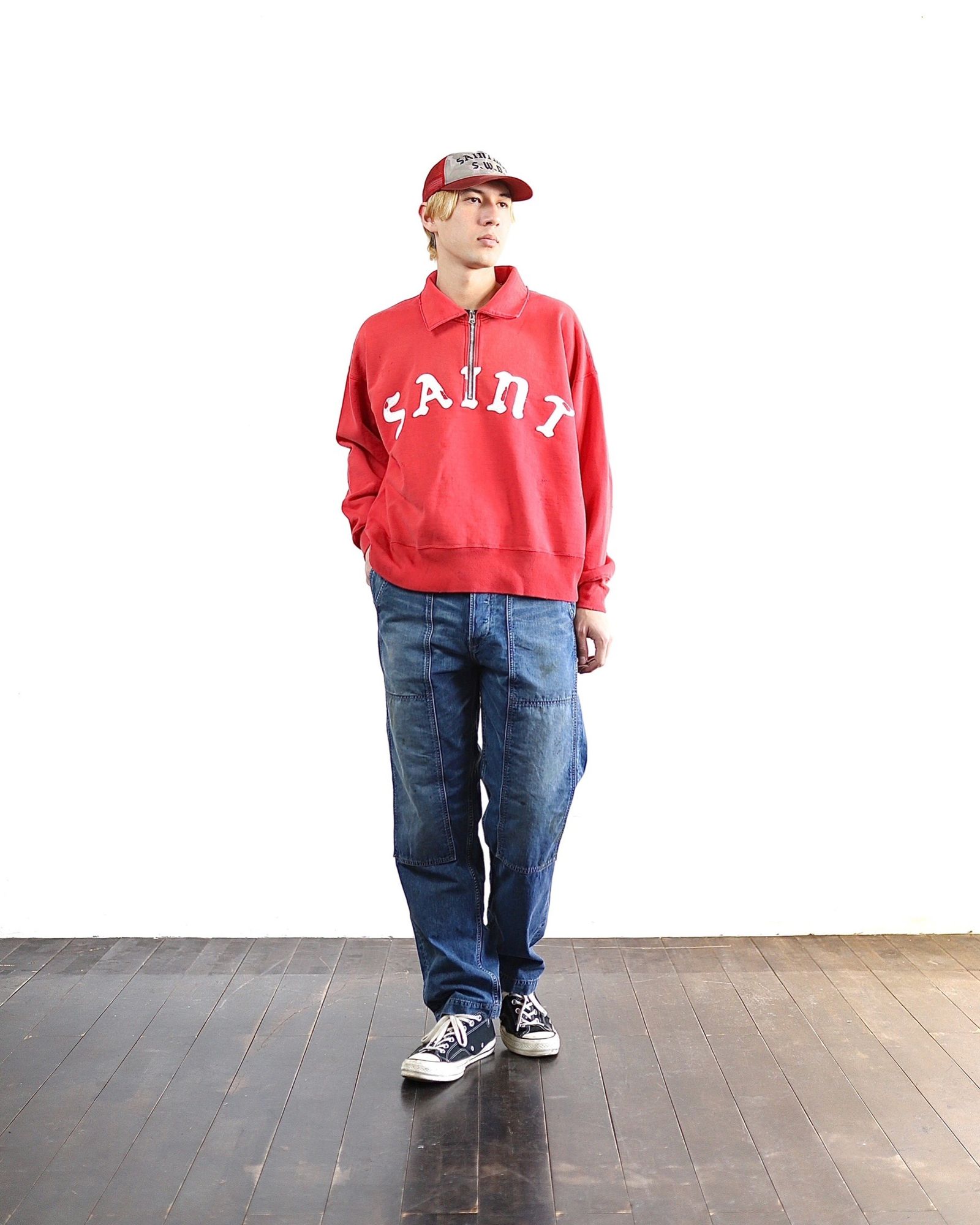 セントマイケル 24SS 新作HALF ZIP SWEAT style 2024.3.8 | 4379 | MARK
