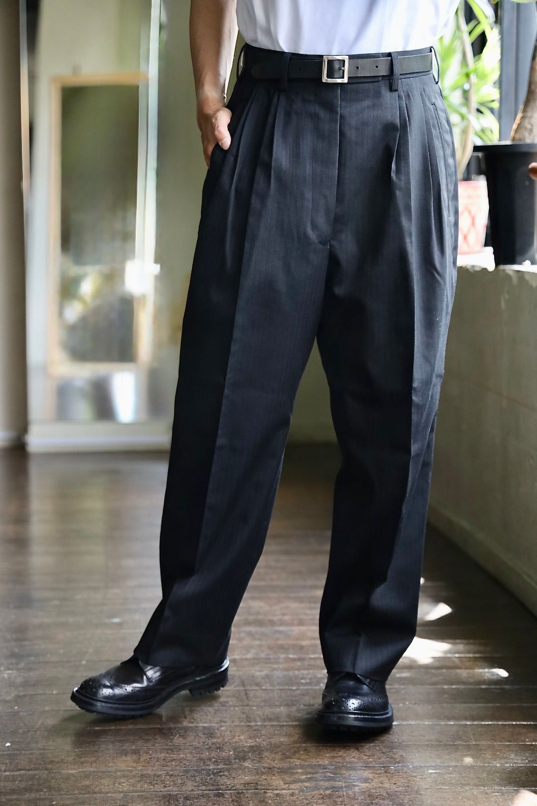 COMME des GARCONS HOMME ウールエステルヘリンボーン2Bジャケット