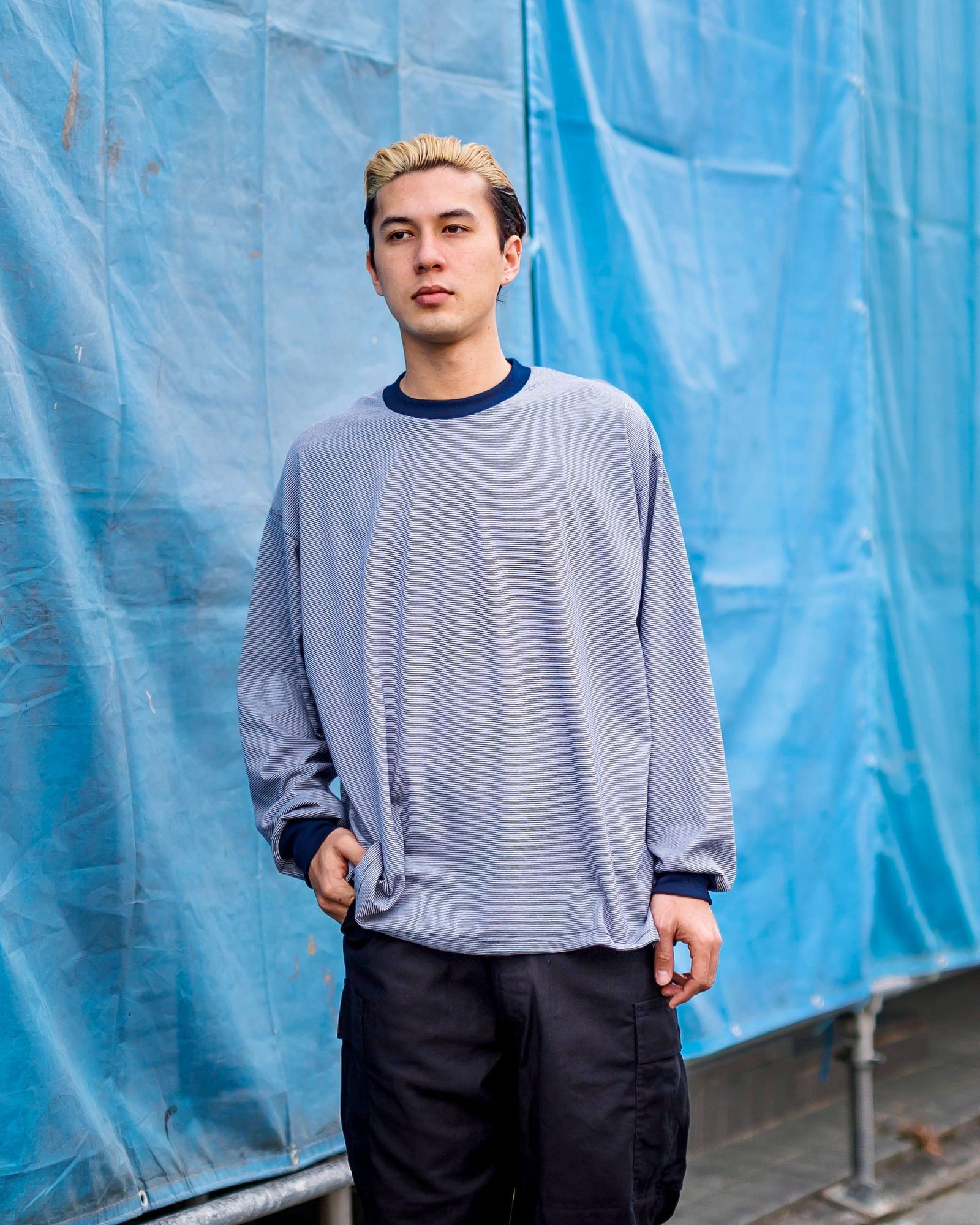 FreshService MICRO BORDER L/S TEE(WHITExNAVY)3月15日(土)新作発売