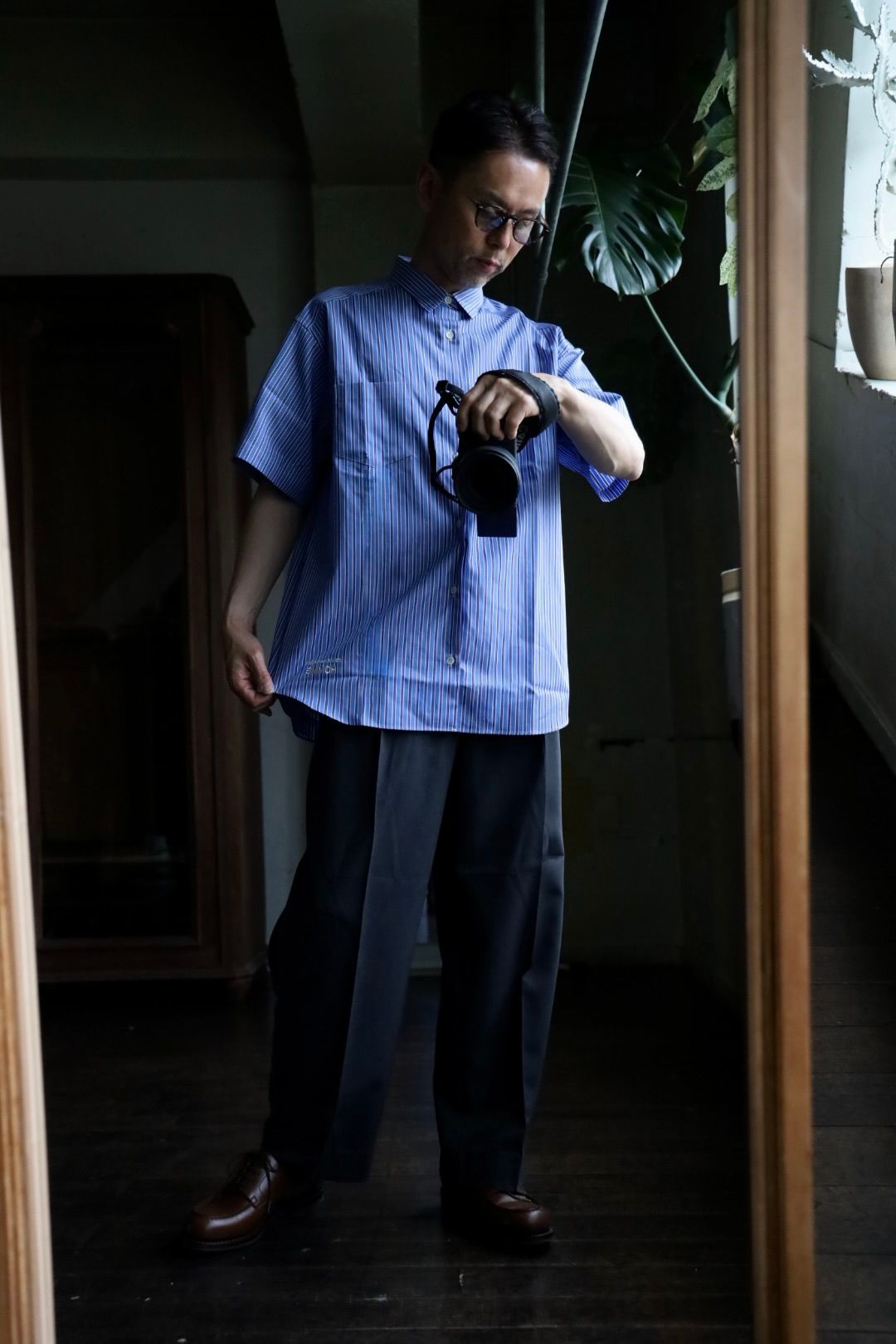 COMME des GARCONS HOMME 綿ストライプS/Sシャツ2025.5.2. | 6587 | MARK