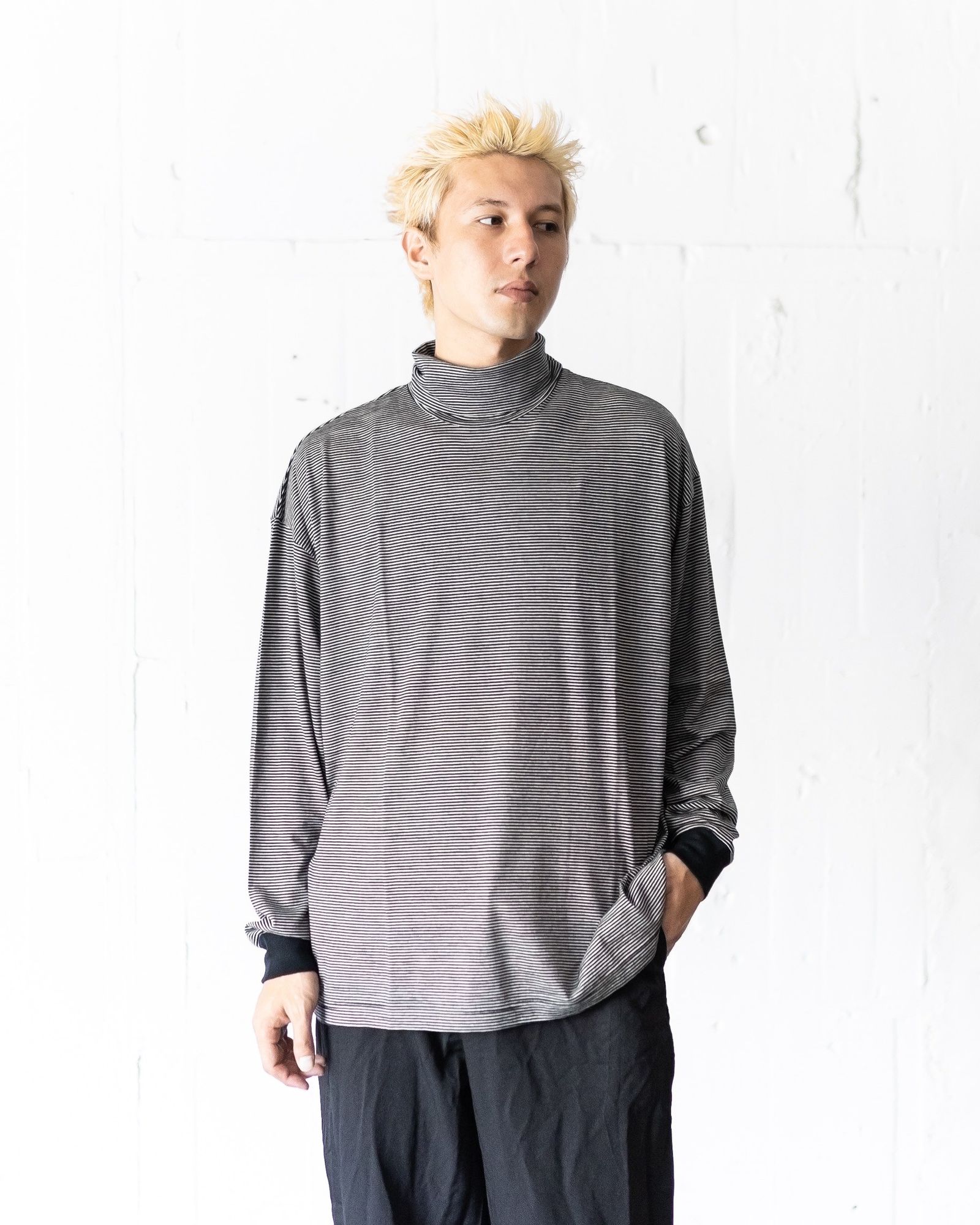 Graphpaper - グラフペーパー 25AW Wool Border L/S Turtle Neck Tee