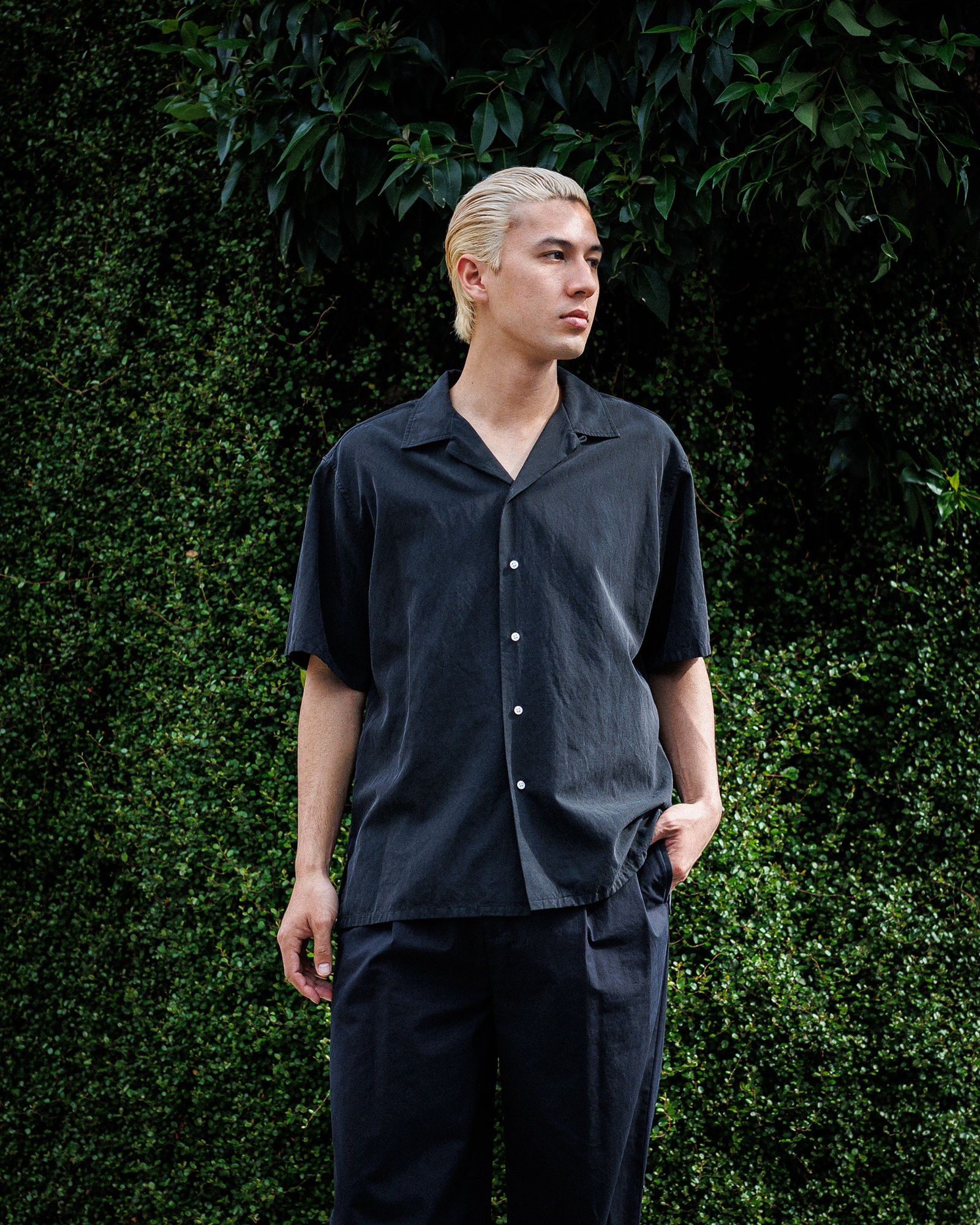 A.PRESSE - アプレッセ 25SS Silk Cotton Open Collar S/S Shirt(25SAP