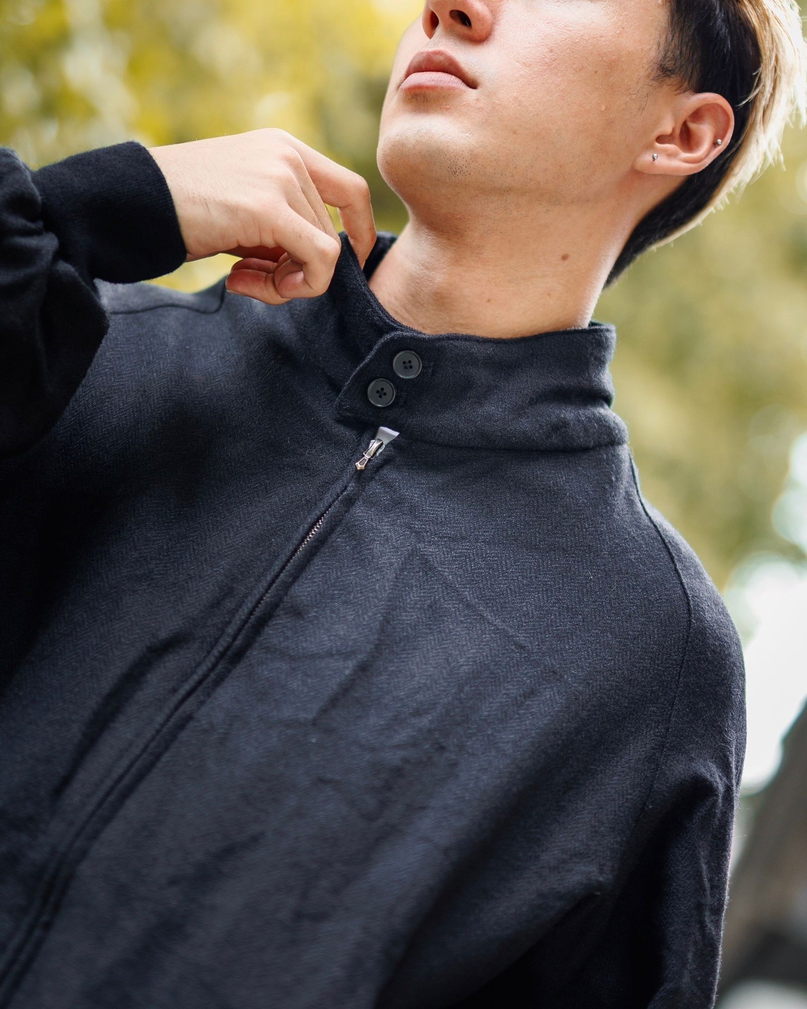 A.PRESSE - アプレッセ Tweed Harrington Jacket(24AAP-01-20H)BLACK