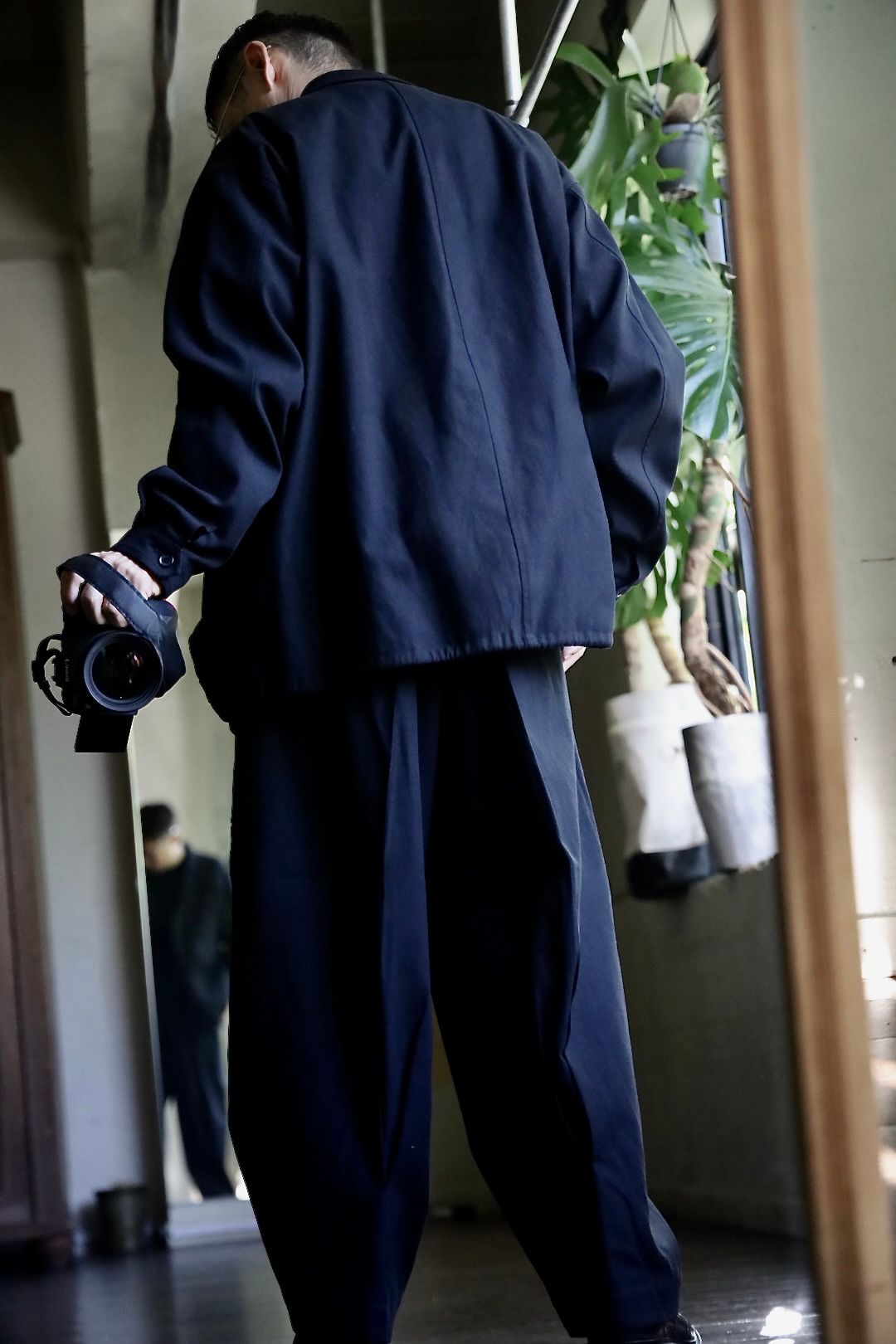 COMME des GARCONS HOMME ウールサージ縮絨ドローコードジャケット