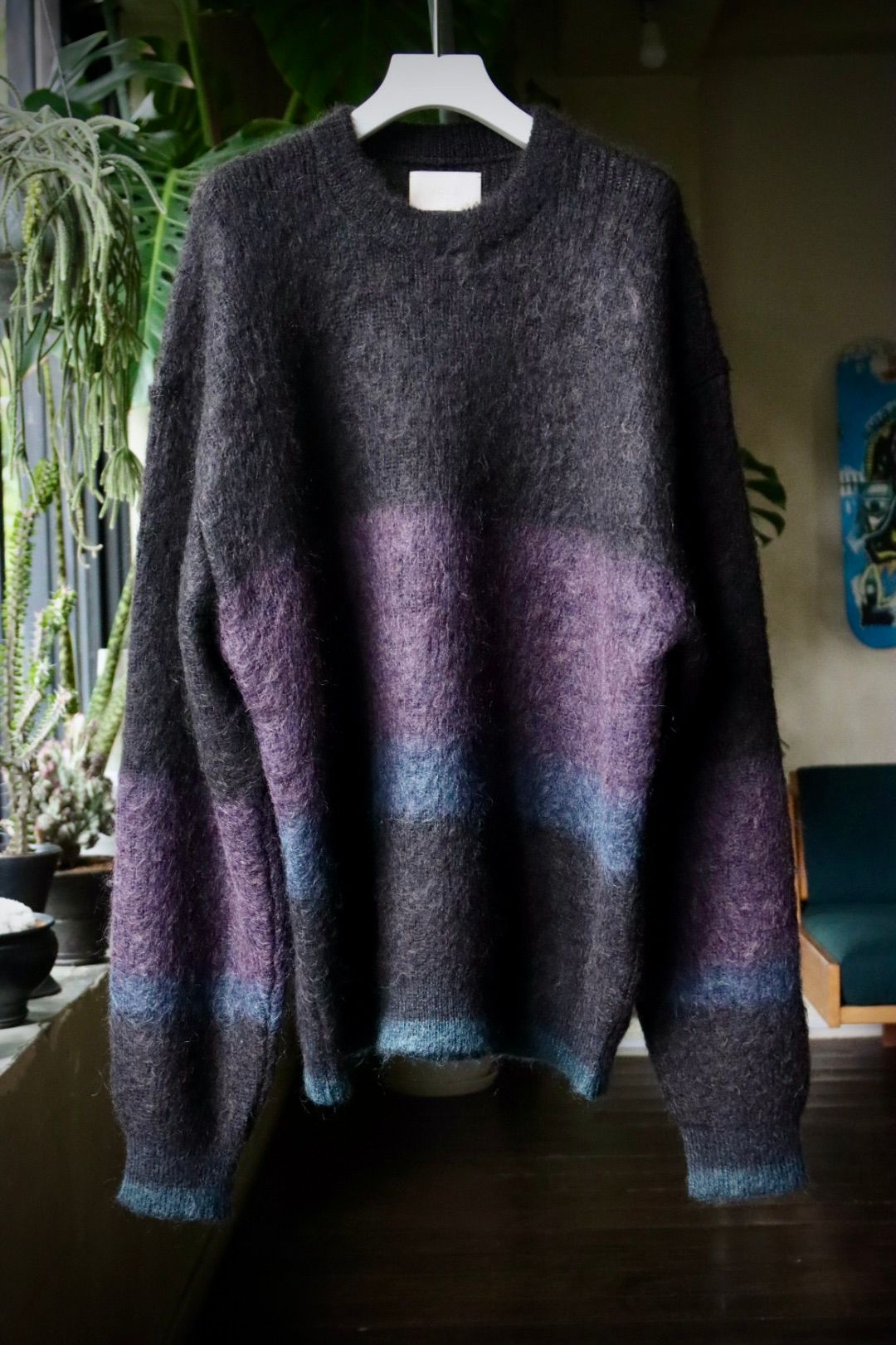 YOKE - ヨーク23AW MOHAIR BORDER CREWNECK SWEATER(YK23FW0572S)BLACK