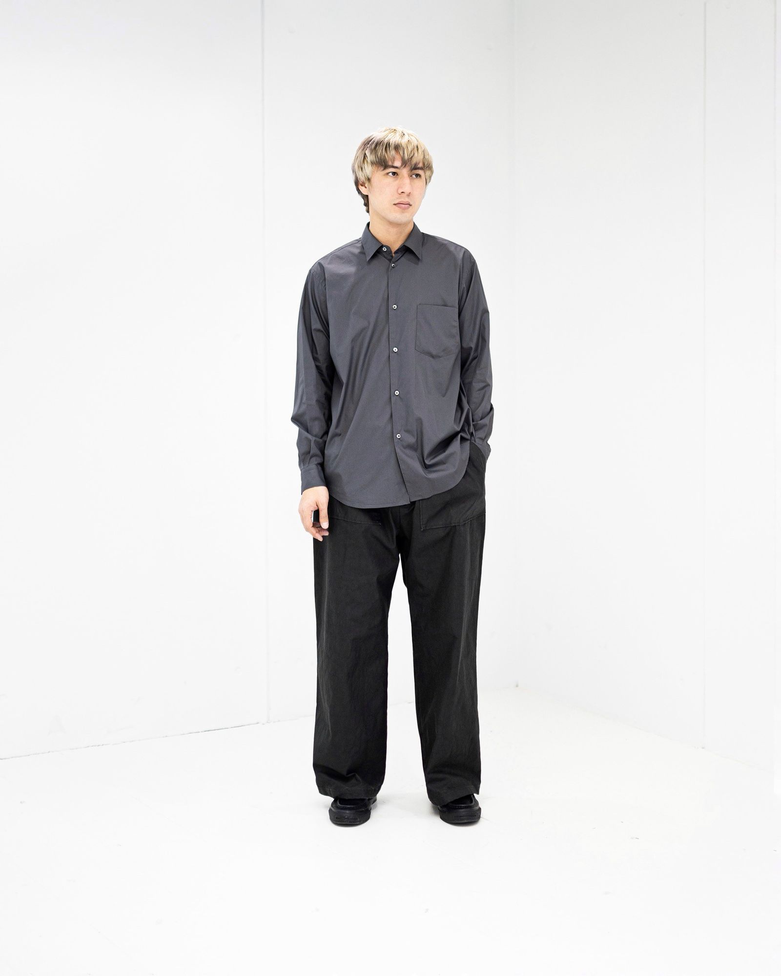 Graphpaper Garment Dyed Poplin Fatigue Shirt style.2022.4.24
