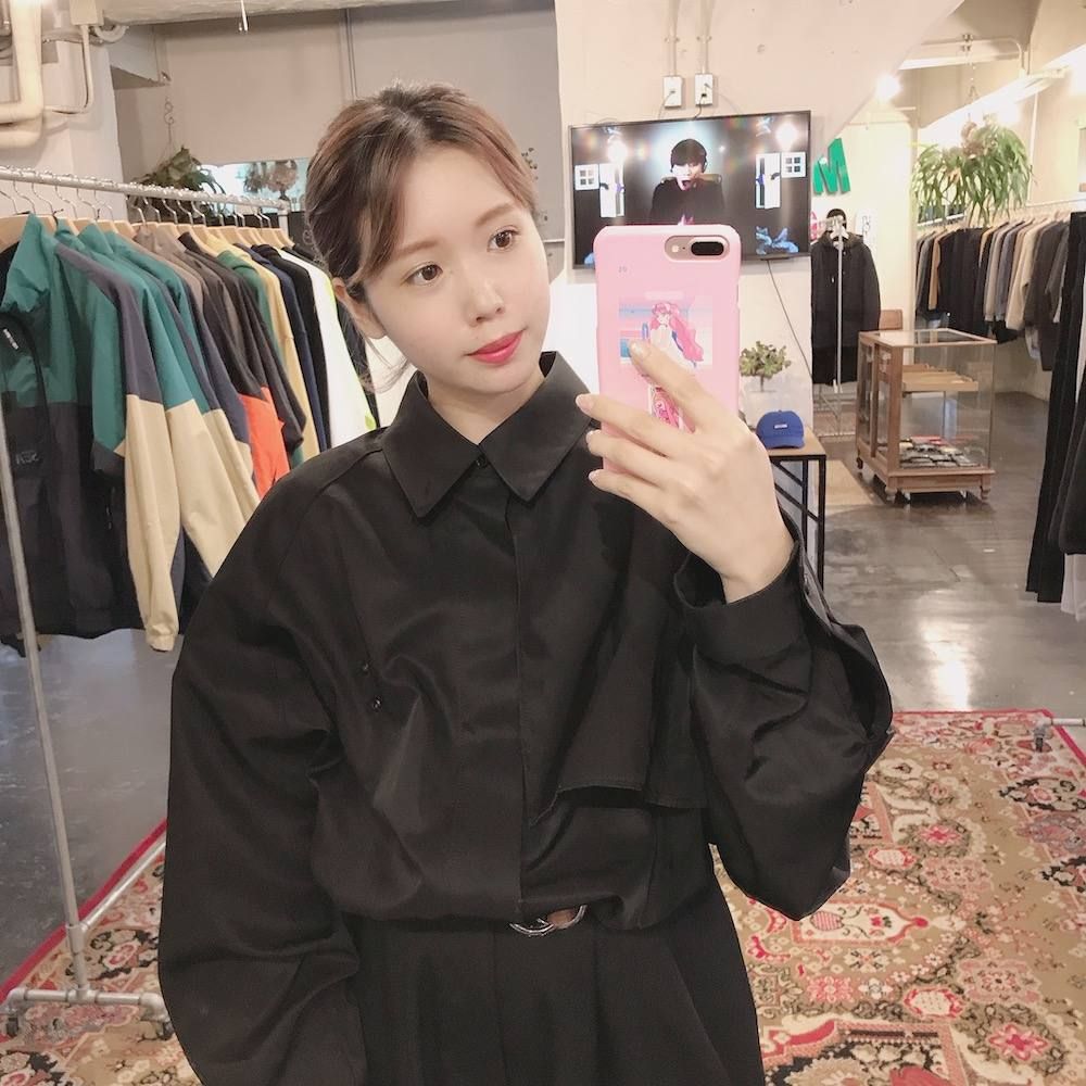 Jieda TRENCH SHIRTJieDa TRENCH SHIRT (BLACK) style.2019.11.24