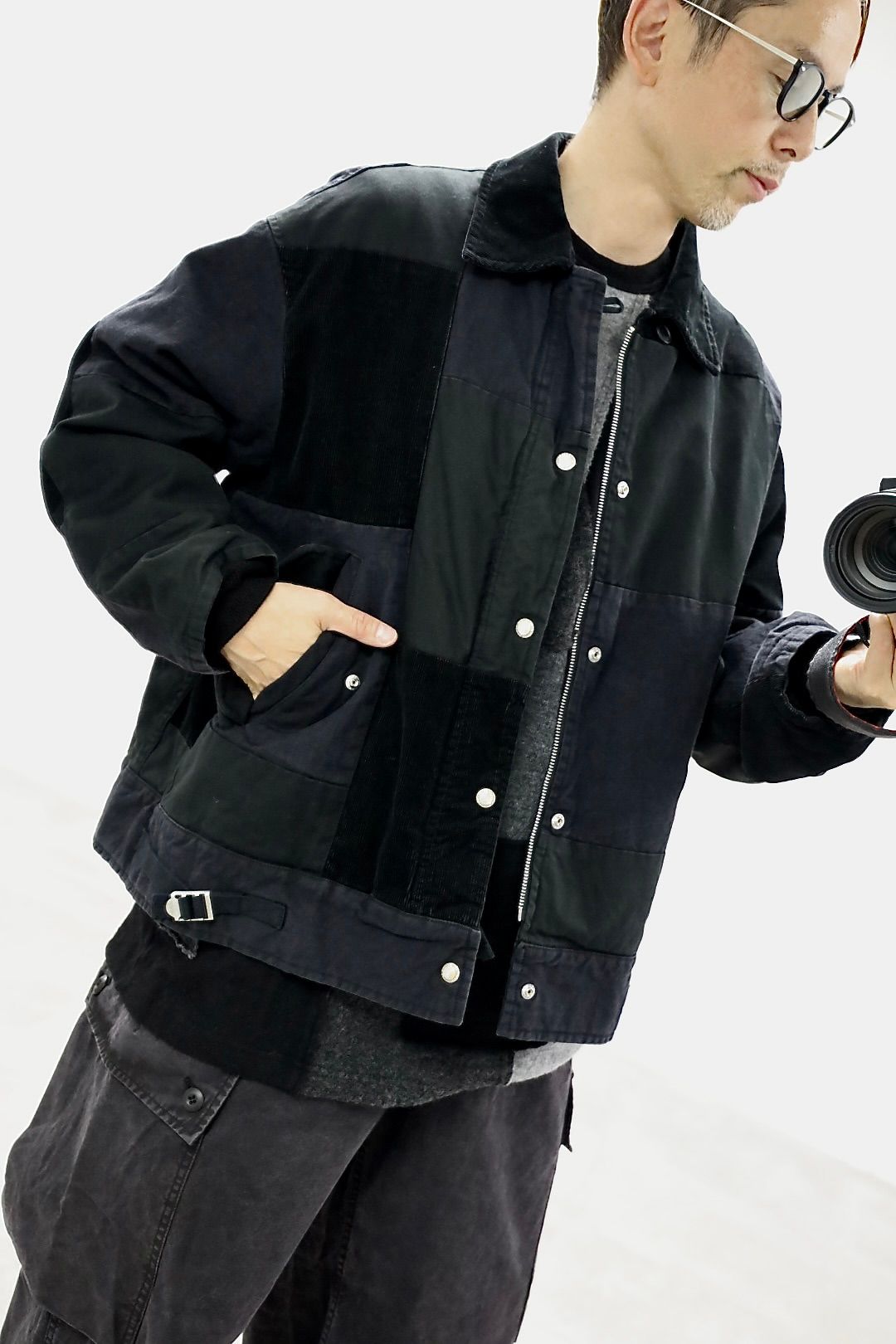 COMME des GARCONS HOMME 異素材パッチワークジャケットスタイル