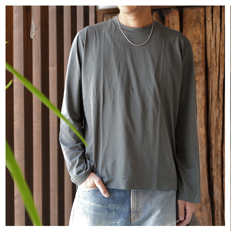 OUR LEGACY - BOX LONGSLEEVE Grey Sage Clean Jersey | River