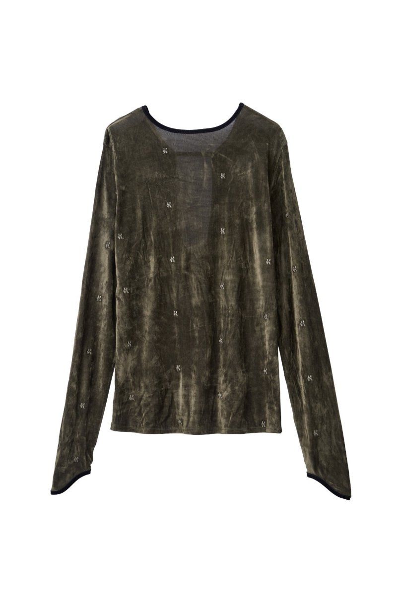 Knuth Marf - 2way sheer velours tops / 2ウェイ シアーベロア
