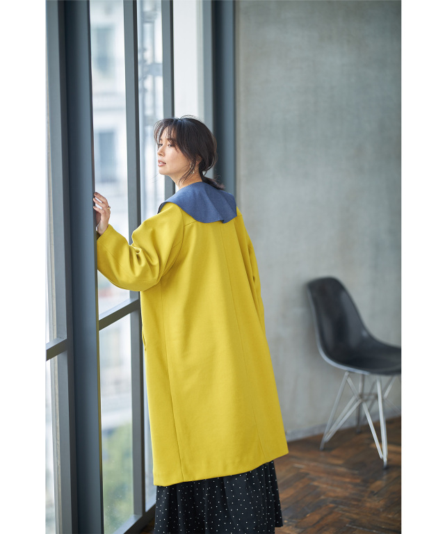 ノーカラーフェイクメルトンコート