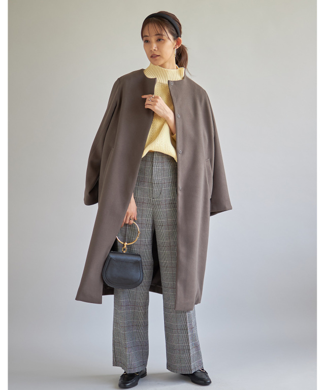 ノーカラーフェイクメルトンコート