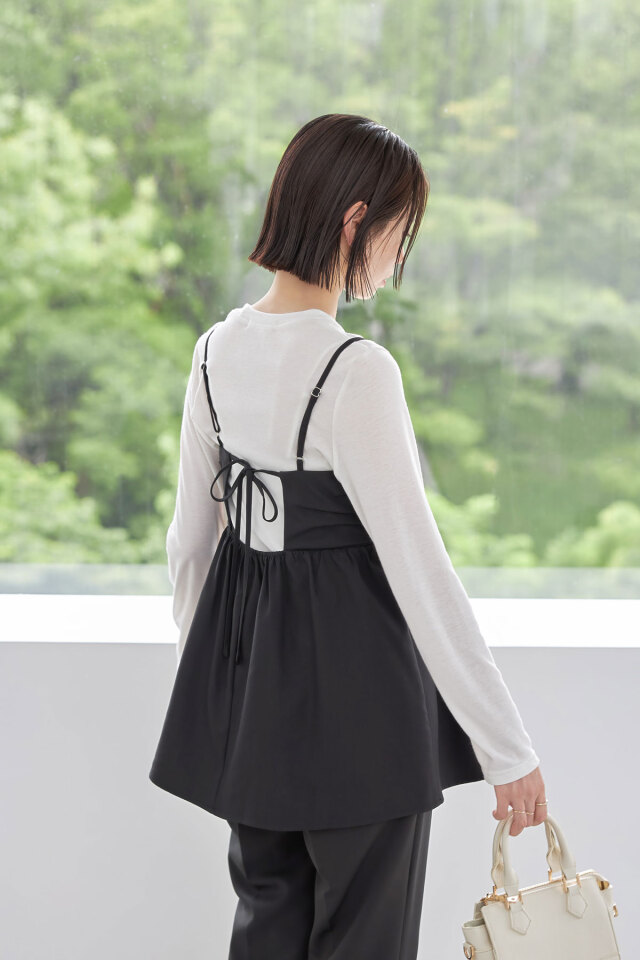 maria_r_t_yさんコラボ】バックリボンタックキャミソール