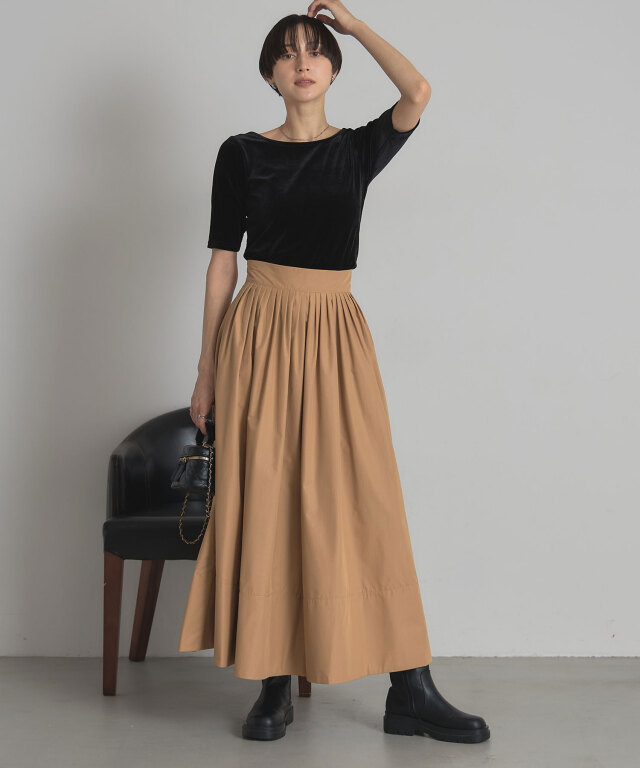 ハーフスリーブベロアトップス