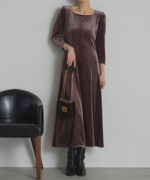 ベロアロングワンピース