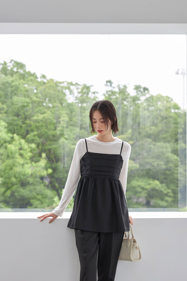 maria_r_t_yさんコラボ】バックリボンタックキャミソール