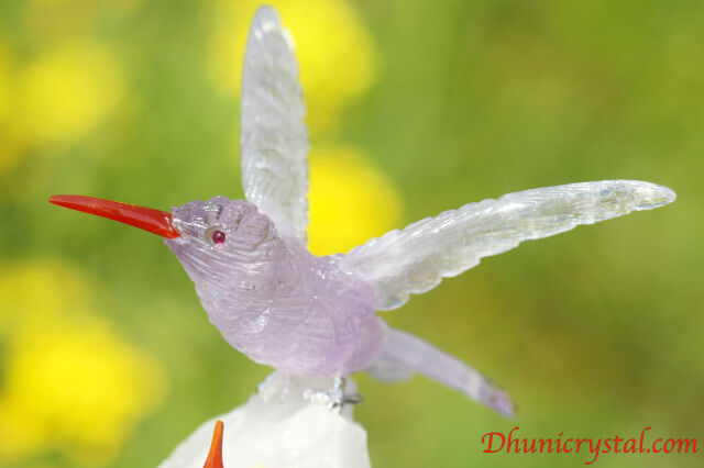 プレミアム・石の鳥さんシリーズ【ラベンダーアメジストのハチドリon