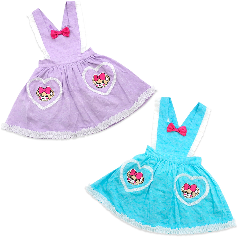 アースマジック EARTHMAGIC シャンブレー エプロン風フリルジャンスカ