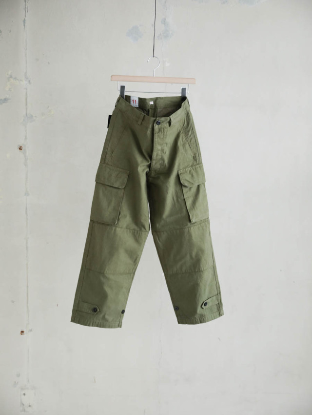 OUTIL ウティ｜pantalon blesle（olive）フレンチワーク綿麻カーゴパンツ