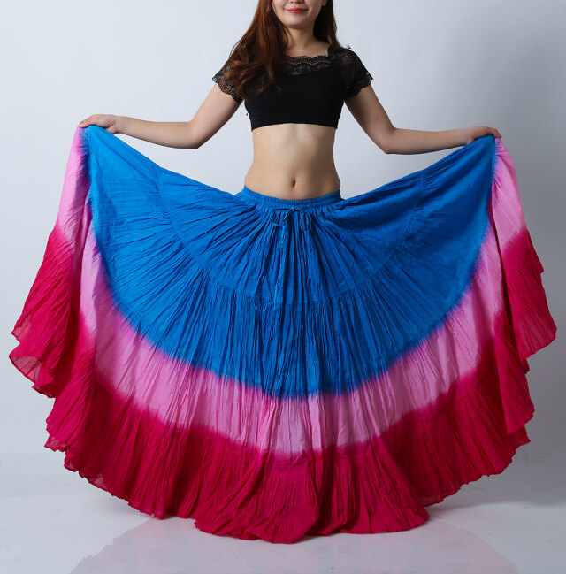 25ヤードスカートD25T-6コットン(水色/ピンク/ローズ)（lightblue/pink