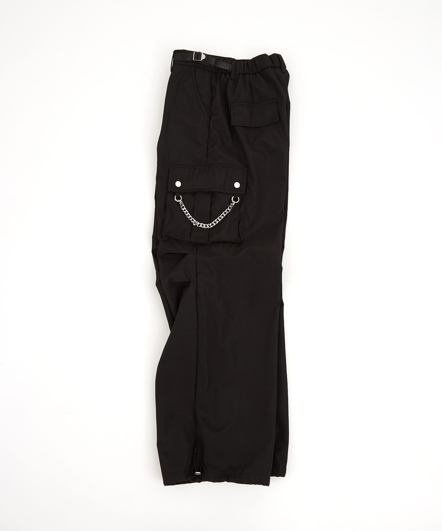 ドレープチェーンナイロンカーゴパンツ / メンズ レディース ルーズ