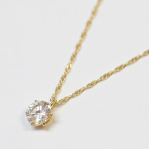 18金 キュービックジルコニア 0.5ct ペンダント