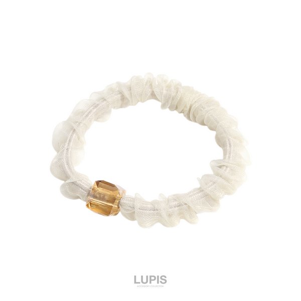 クリスタルキューブオーガンジーヘアゴム - ヘアアクセサリーを激安で