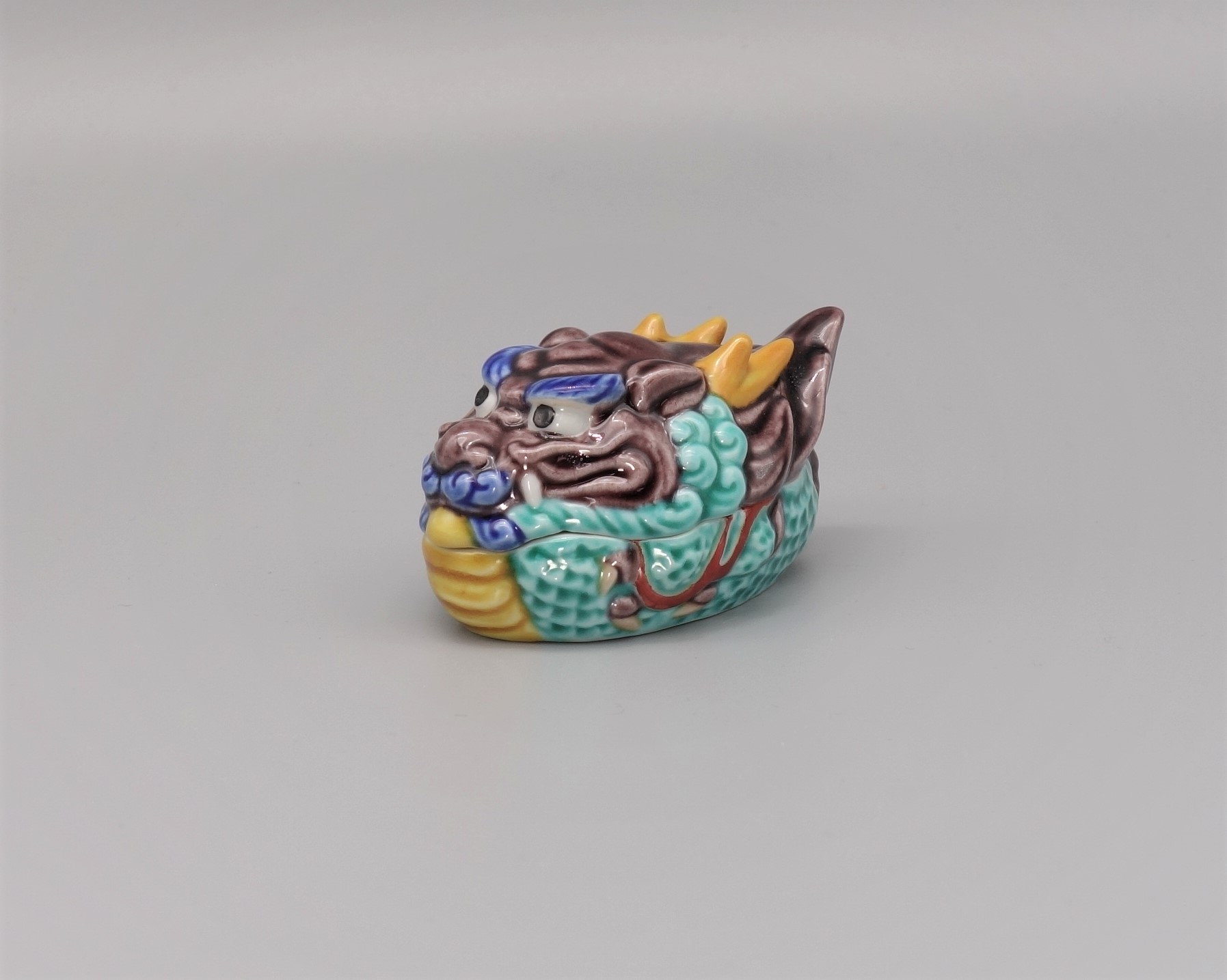 未使用品 九谷焼 木田弘之造 色釉 鴛鴦 オシドリ おしどり 置物 25カ111