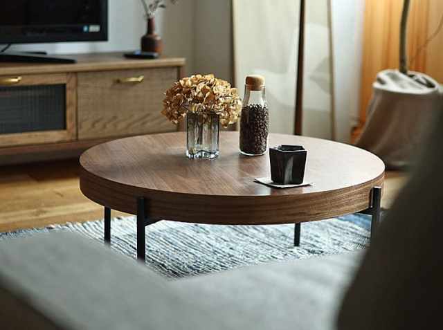 円形センターテーブル Rest（レスト） ウォールナットタイプ｜北欧