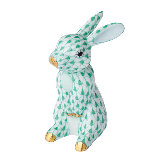 干支置物・うさぎ（グリーン）