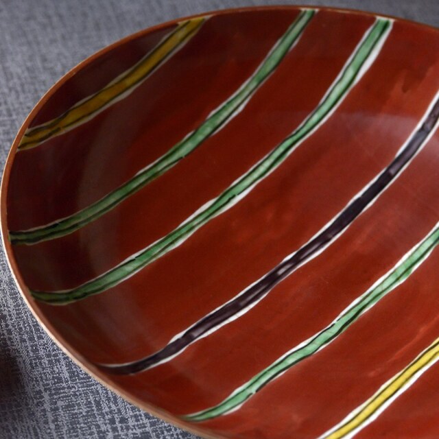 瑛生の器（九谷美陶園）｜瑛生の器 九谷美陶園 魯山人写し間道文様尺皿