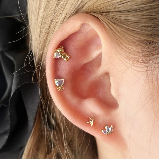 14G 16G ］ぷっくりオーロラ のくまちゃんが可愛いすぎる ストレート