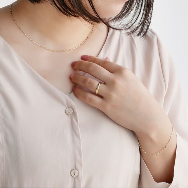 10金 18金 エクレアチェーンブレスレット【sny-1040-18】［k10 k18