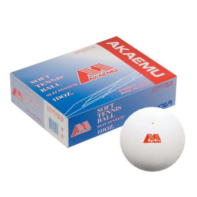アカエム ソフトテニスボール 公認球 1ダース（箱）ホワイト 品番：M-30000