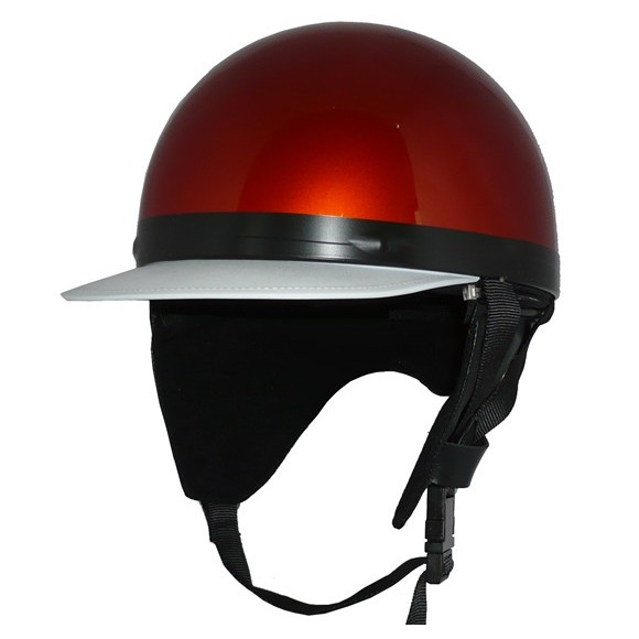 ZK-180 コルク半風半帽（メタリックオレンジ）耳当て脱着可 SG公認 公道