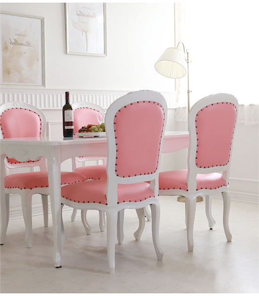 ダイニングチェア 輸入家具 猫脚 ピンク おしゃれ ロココ調 姫系 家具