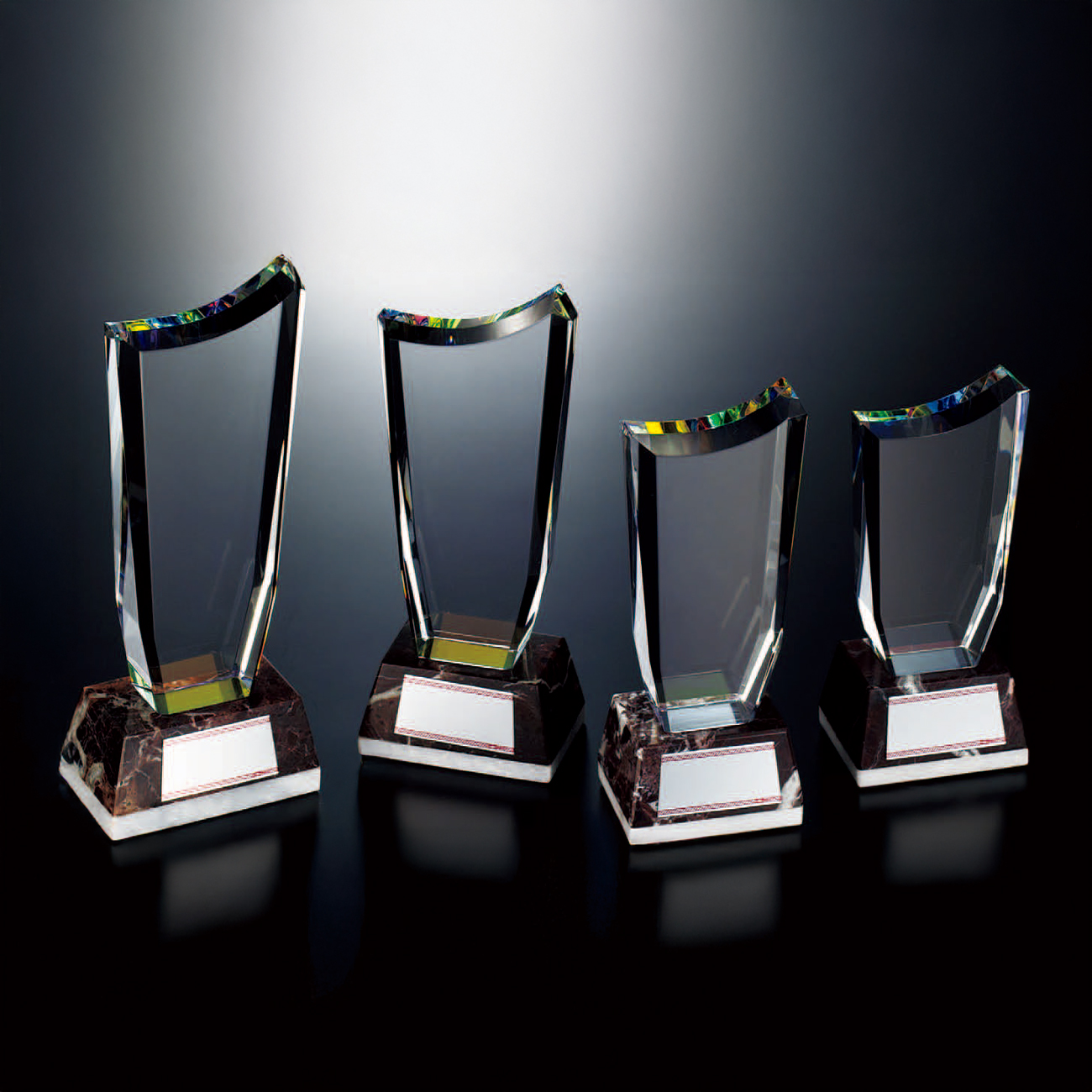 クリスタルトロフィー 天然石台座 プレート仕様 B-506 Aサイズ