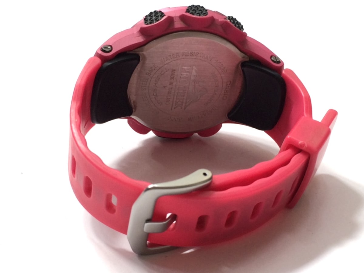 カシオ 腕時計 プロトレック PRW-3000 メンズ ラバーベルト ピンク