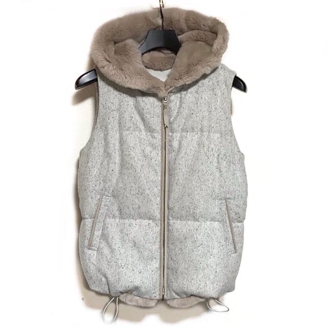ブランベール/ダウンベスト/ライトグレー×グレーベージュ/サイズ：38の