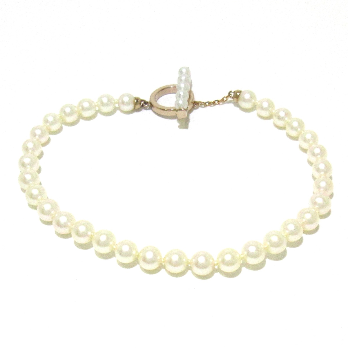 タサキシンジュ/ブレスレット/プチ パール ブレスレット/白×K18PG