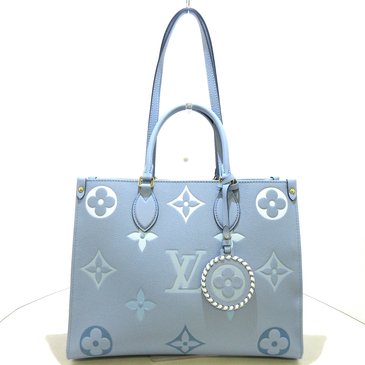 ルイヴィトン/トートバッグ/オンザゴーMM/サマーブルー/グレインレザー