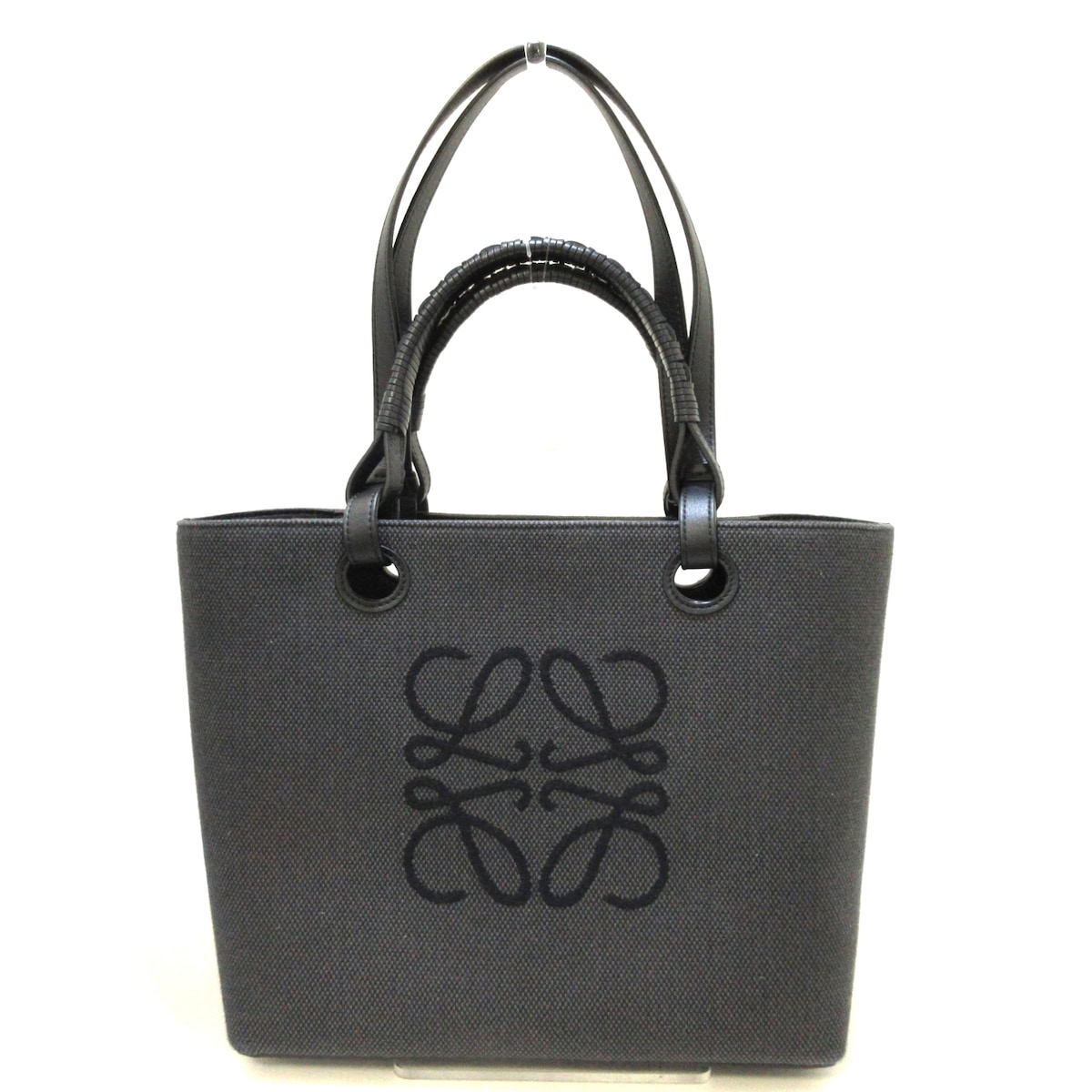 LOEWE アナグラム トートバッグ 肩掛け クレージュ レザー ロエベ