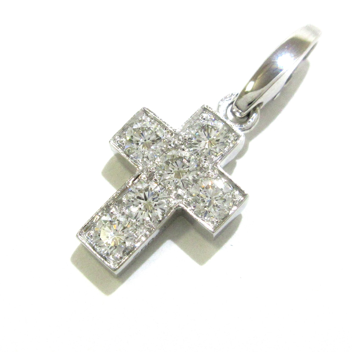 カルティエ/ペンダントトップ/クロス チャームMM/K18WG×ダイヤモンド