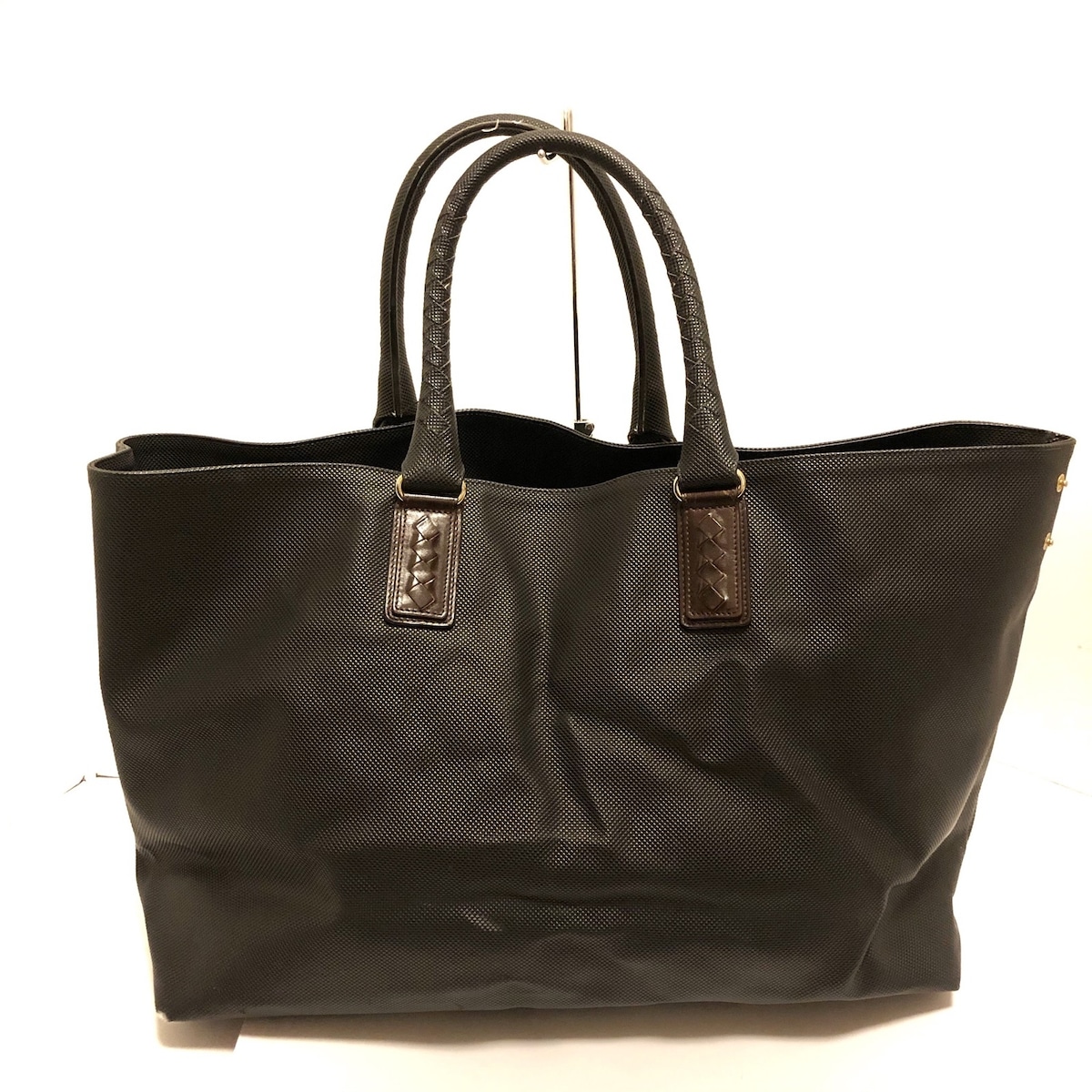 ボッテガヴェネタ/トートバッグ/マルコポーロ/黒×ダークブラウン/PVC