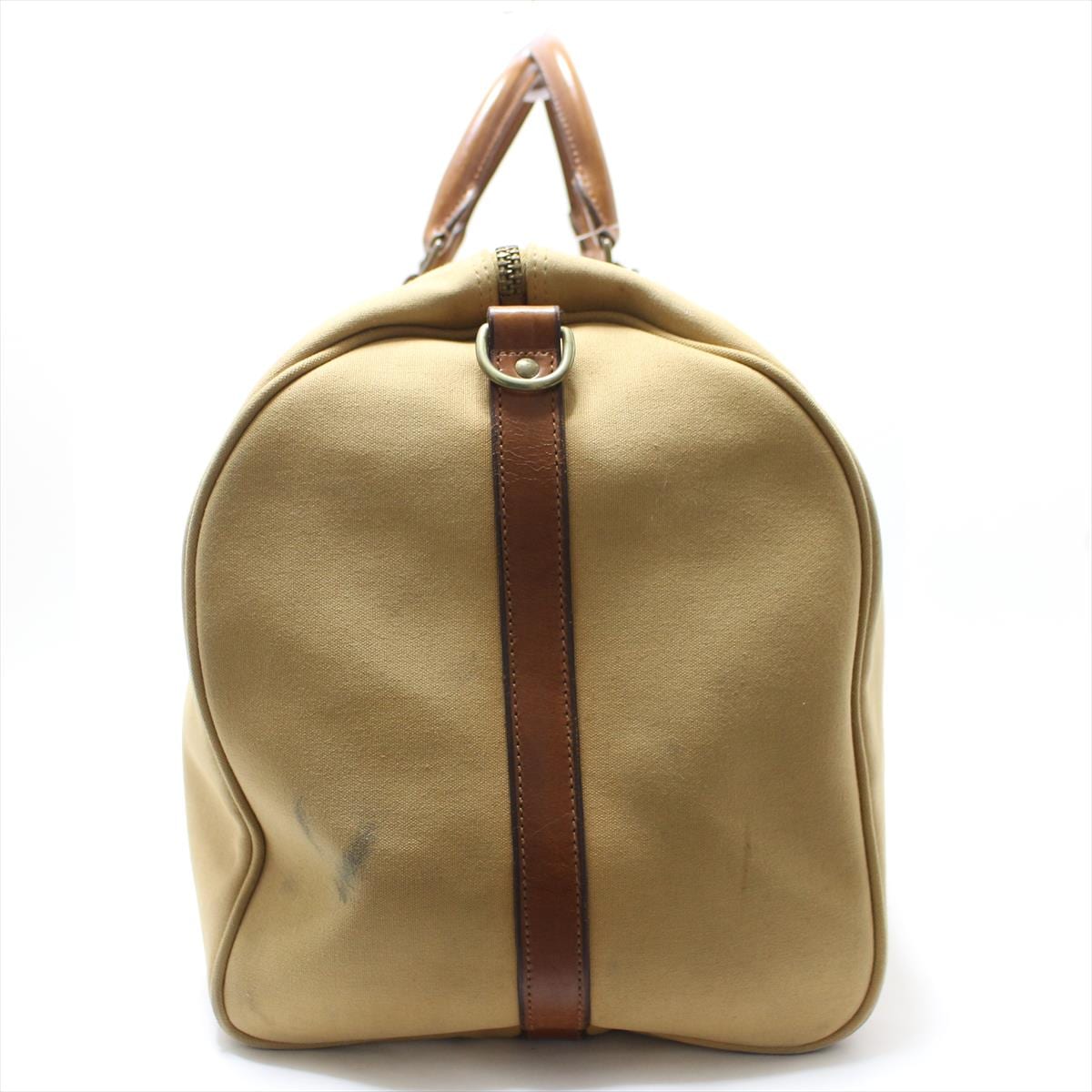 ラルフローレン/ボストンバッグ/ベージュ×ダークブラウン/キャンバス