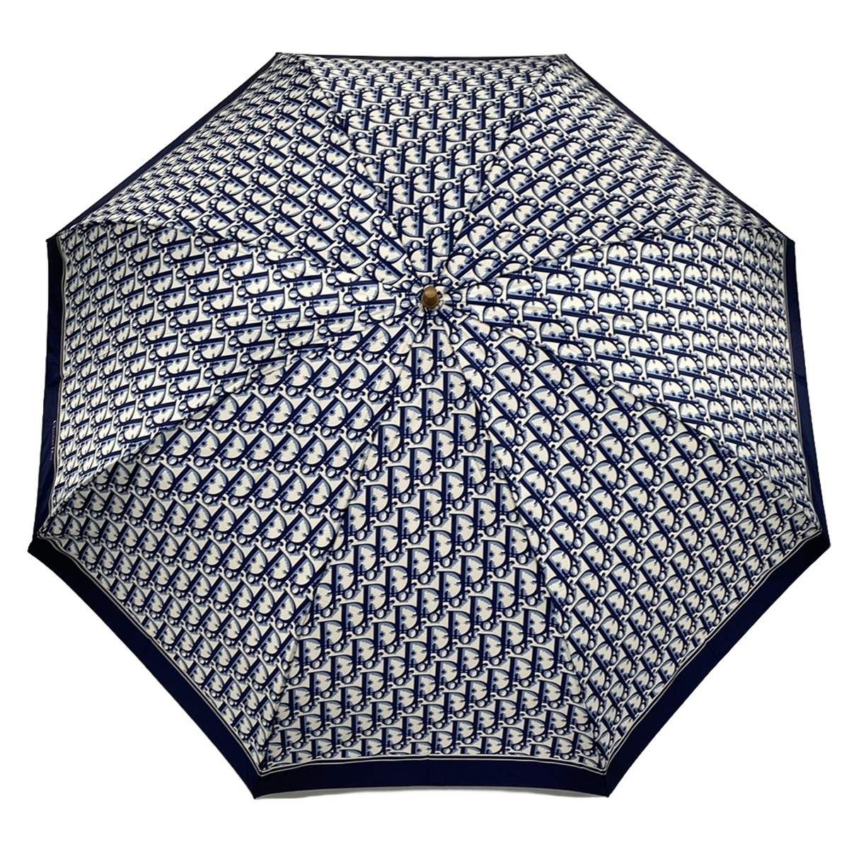 ディオール/クリスチャンディオール/傘/白×ダークネイビー×ブルーの